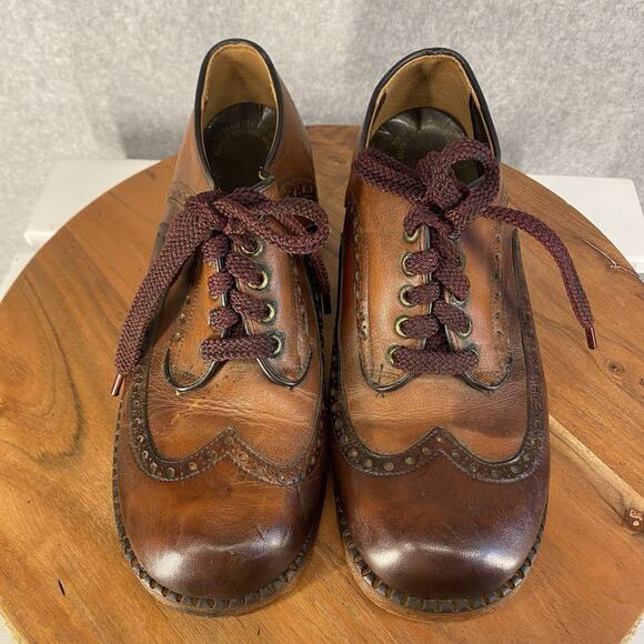 👞 Vintage 70s Two-Tone Brogue Oxfords Men’s 10 – Mod Rockabilly Style 🤎 - Picture 4 of 14